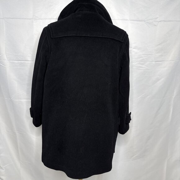 BURBERRY LONDON Duffle Coat Toggle Wool Hooded Black UK 16 US 12 L - Picture 8 of 11